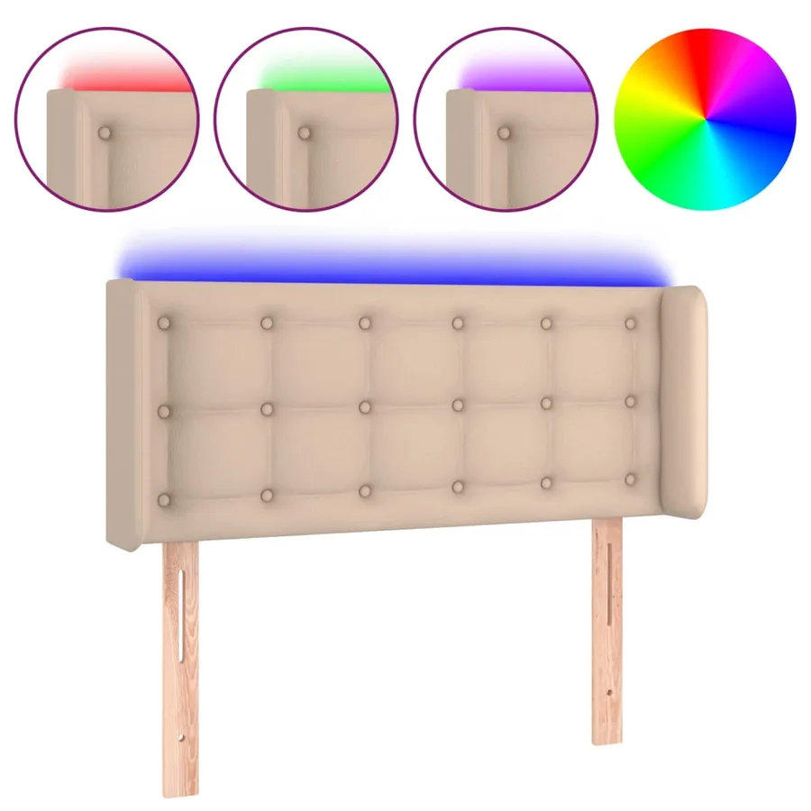Tête de lit à LED Cappuccino 93x16x78/88 cm Similicuir - 2