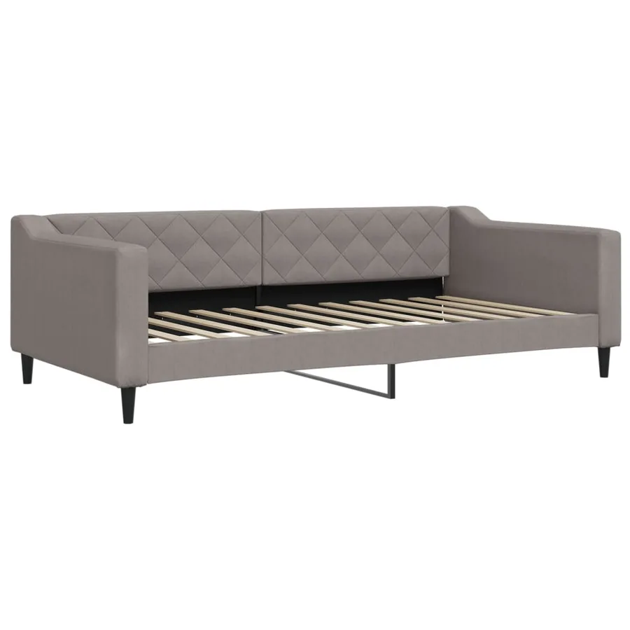 Lit de jour avec matelas taupe 100x200 cm tissu - 3