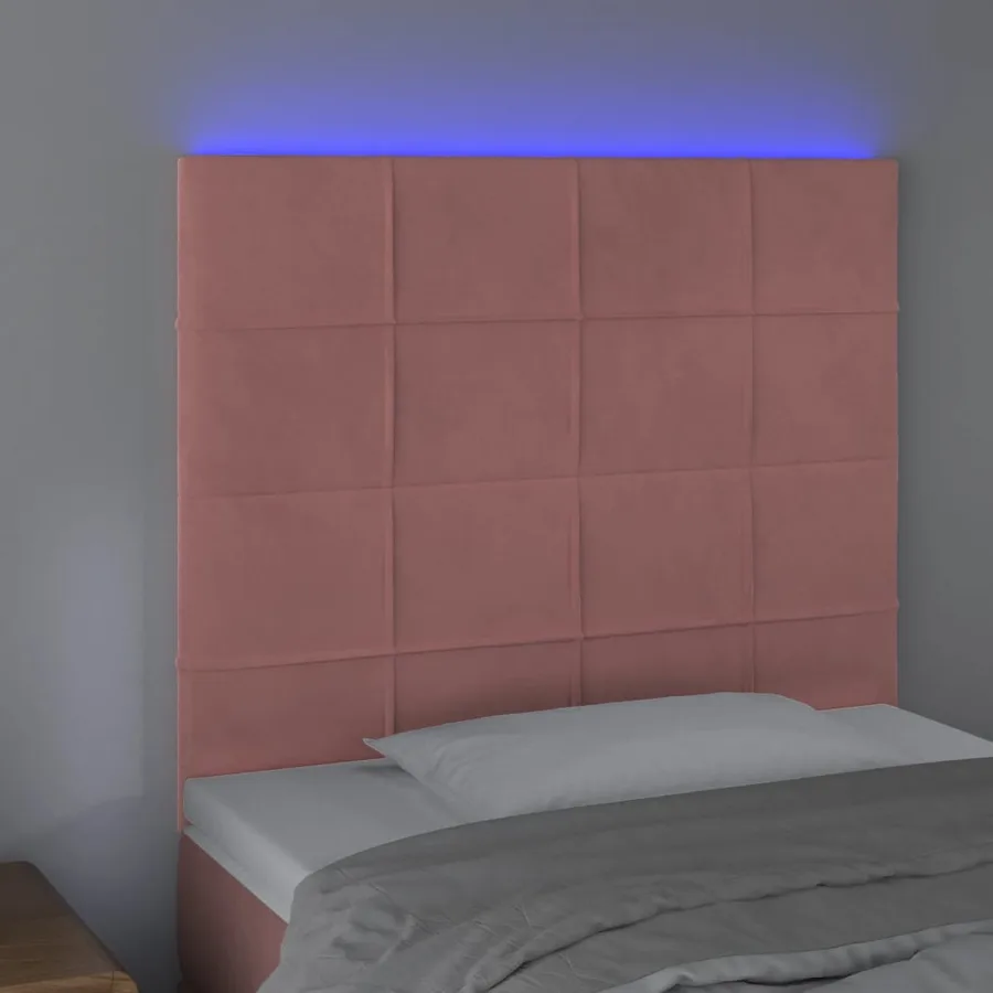 Tête de lit à LED Rose 100x5x118/128 cm Velours - 3