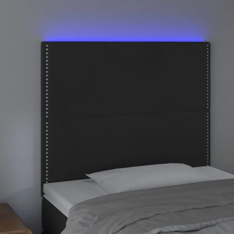 Tête de lit à LED Noir 80x5x118/128 cm Velours - 3