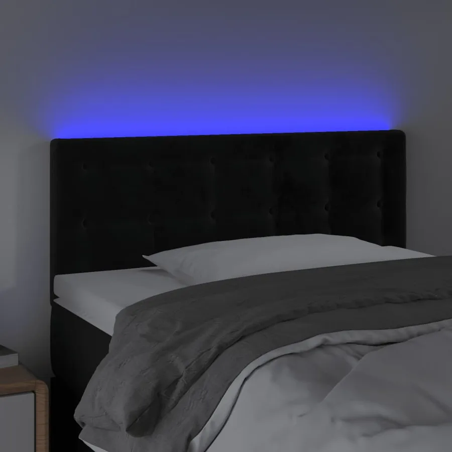 Tête de lit à LED Noir 80x5x78/88 cm Velours - 3