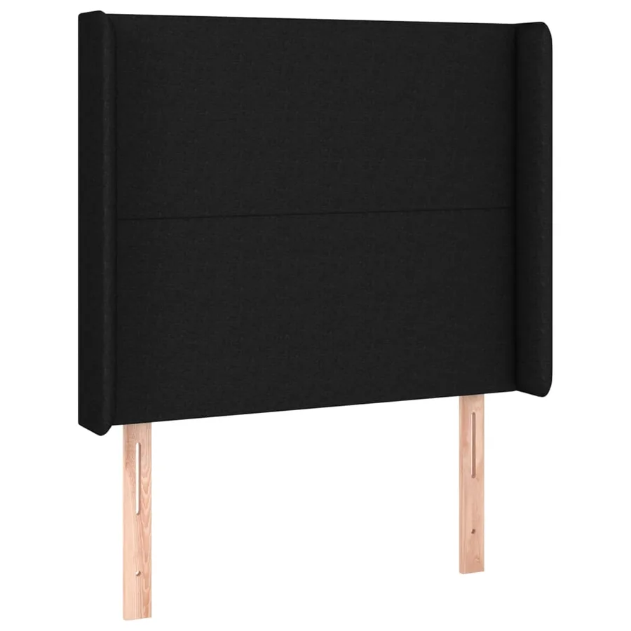 Tête de lit avec oreilles Noir 83x16x118/128 cm Tissu - 2