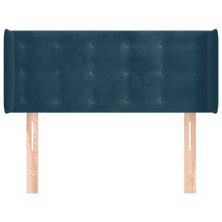 Tête de lit avec oreilles Bleu foncé 103x16x78/88 cm Velours - 3