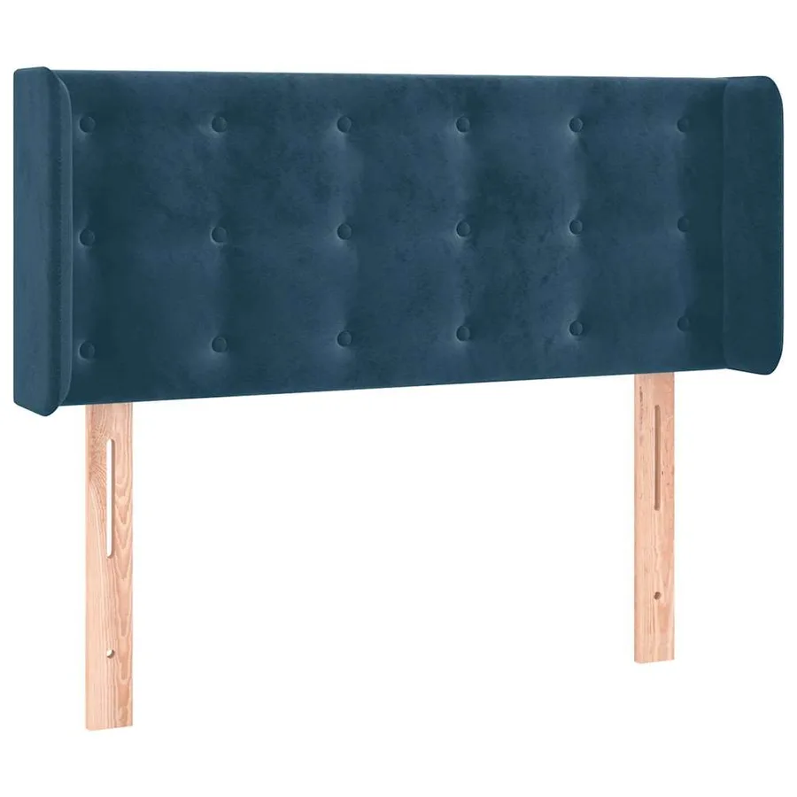 Tête de lit avec oreilles Bleu Foncé 83x16x78/88 cm Velours - 2