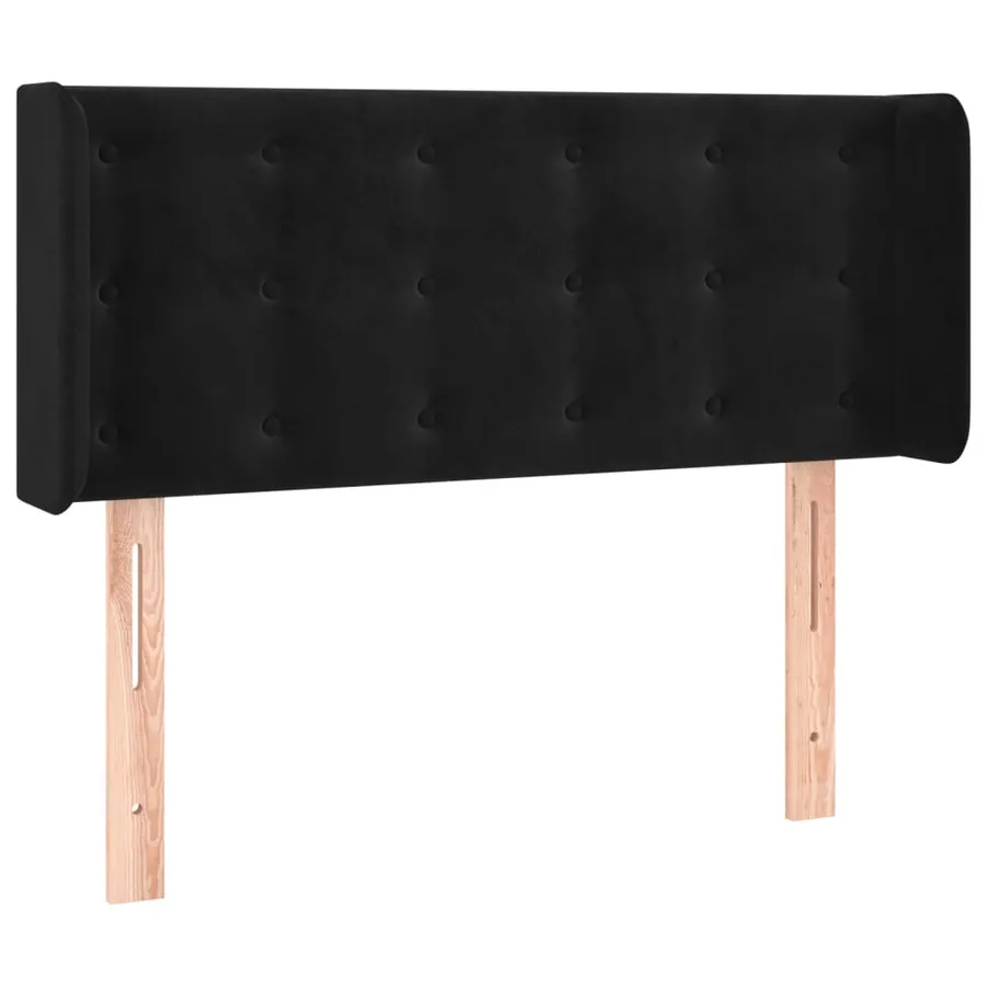 Tête de lit avec oreilles Noir 83x16x78/88 cm Velours - 2