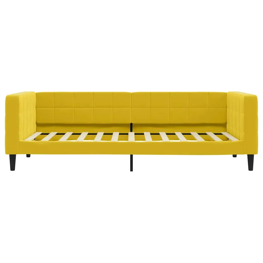 Lit de repos sans matelas jaune 100x200 cm velours - 3