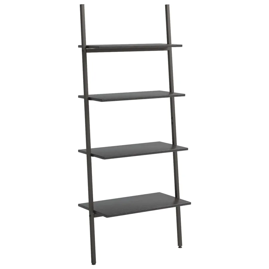 Étagère inclinée à 4 niveaux Noir 64x34x150,5 cm - 2