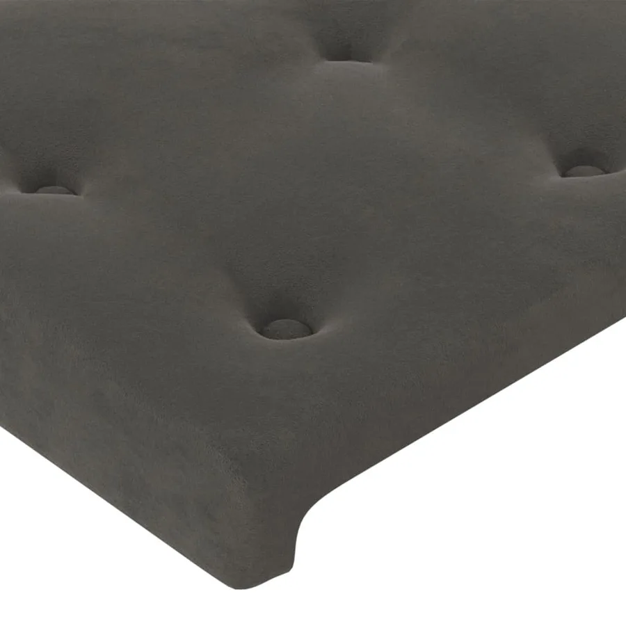 Tête de lit avec oreilles Gris foncé 103x23x118/128 cm Velours - 5