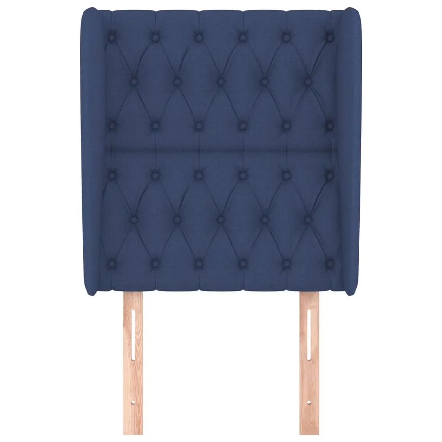 Tête de lit avec oreilles Bleu 83x23x118/128 cm Tissu - 3