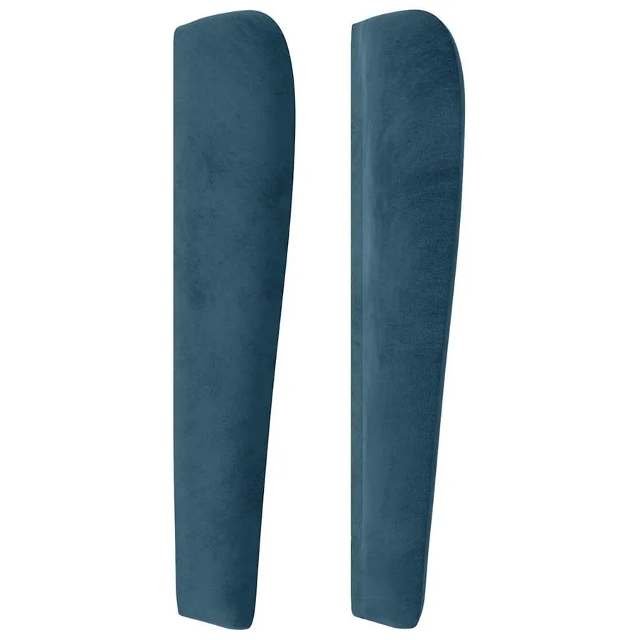 Tête de lit avec oreilles Bleu foncé 203x23x118/128 cm Velours - 5