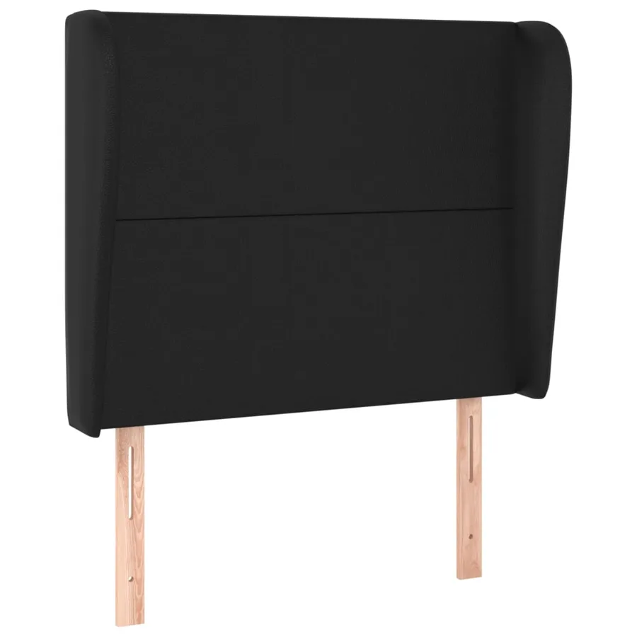 Tête de lit avec oreilles Noir 83x23x118/128 cm Similicuir - 2