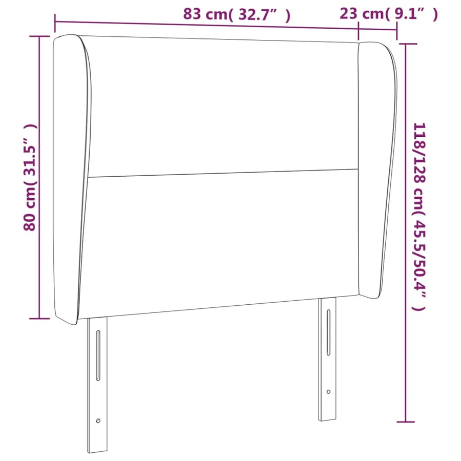 Tête de lit avec oreilles Noir 83x23x118/128 cm Similicuir - 9