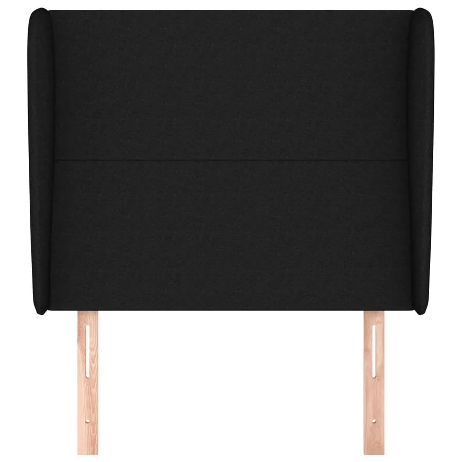 Tête de lit avec oreilles Noir 83x23x118/128 cm Tissu - 3