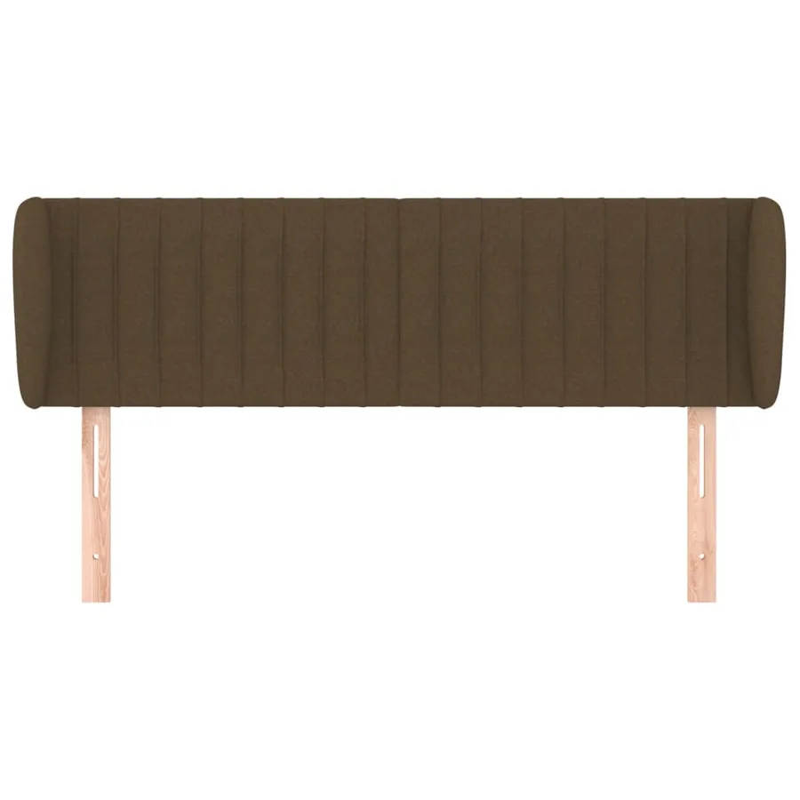 Tête de lit avec oreilles Marron foncé 147x23x78/88 cm Tissu - 3
