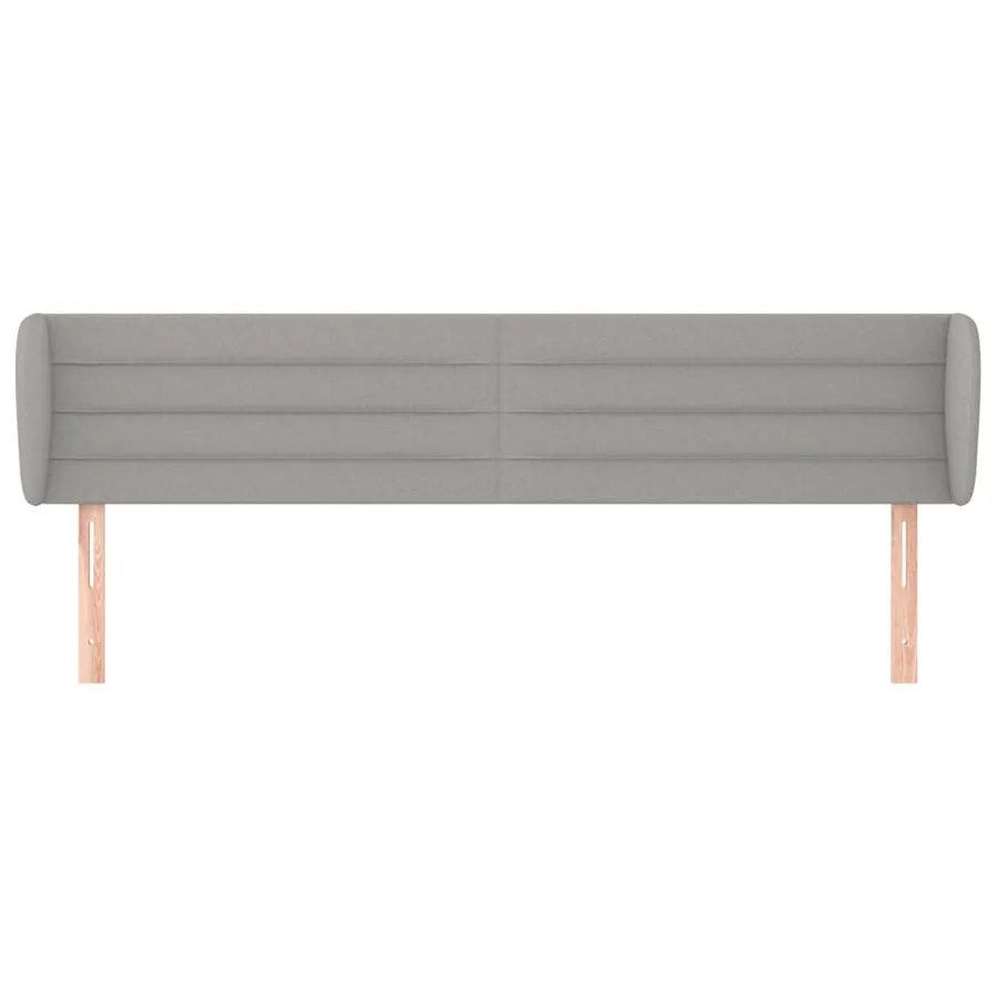Tête de lit avec oreilles Gris clair 163x23x78/88 cm Tissu - 3