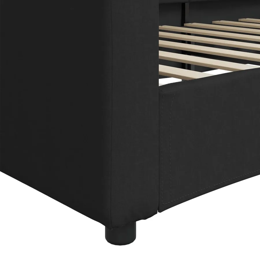Lit de repos sans matelas noir 100x200 cm tissu - 6