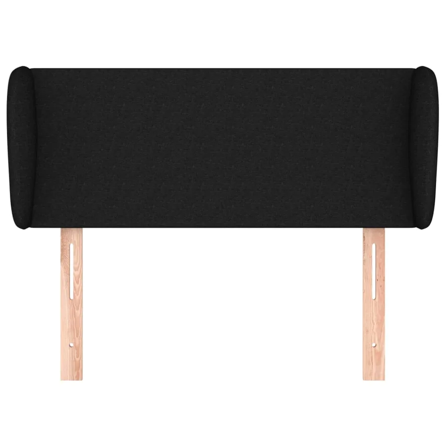 Tête de lit avec oreilles Noir 93x23x78/88 cm Tissu - 3