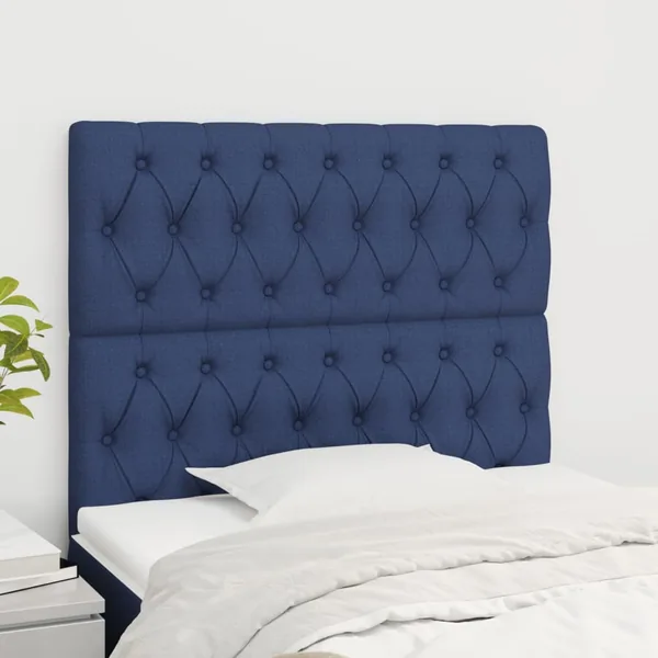 Tête de lit Bleu 90x7x118/128 cm Tissu