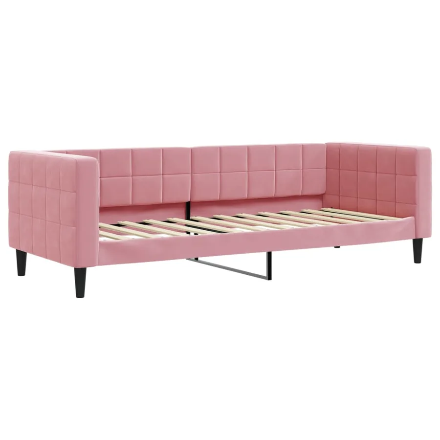 Lit de jour avec gigogne sans matelas rose 80x200 cm - 6
