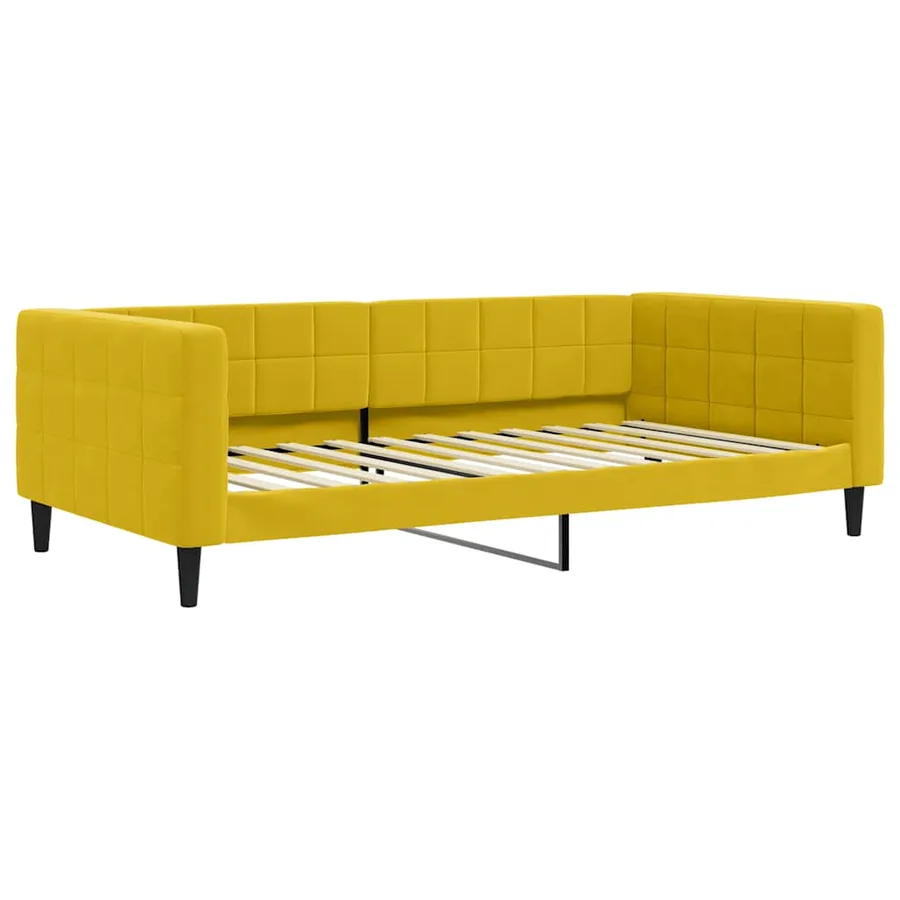 Lit de jour avec matelas jaune 100x200 cm velours - 3