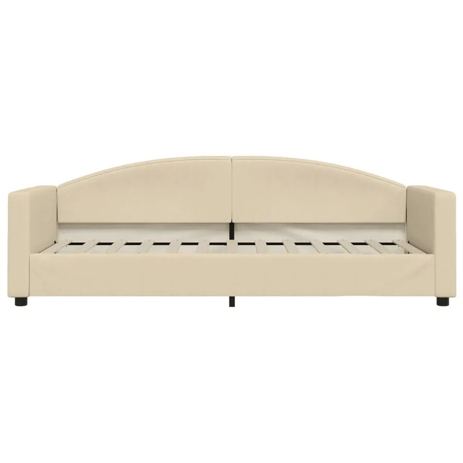 Lit de repos sans matelas crème 80x200 cm tissu - 3