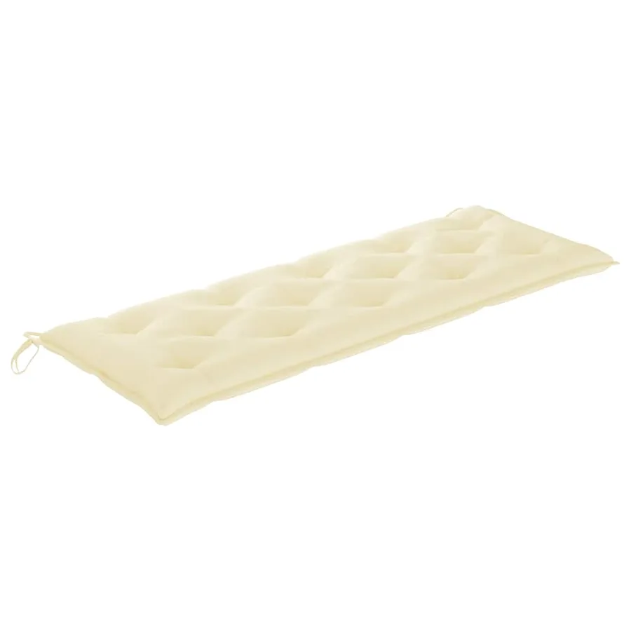 Banc Batavia avec coussin crème 150 cm Bois de teck massif - 5
