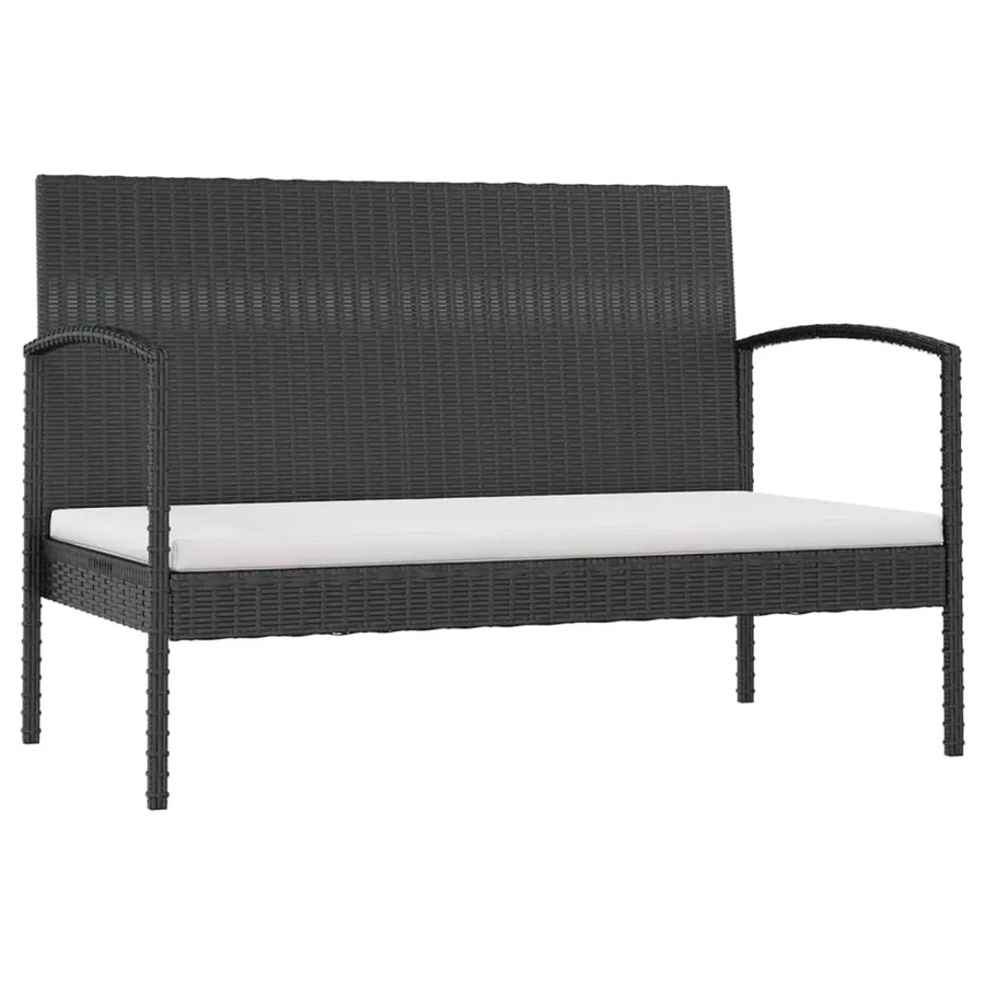 Salon de jardin 16 pcs avec coussins Résine tressée Noir - 3