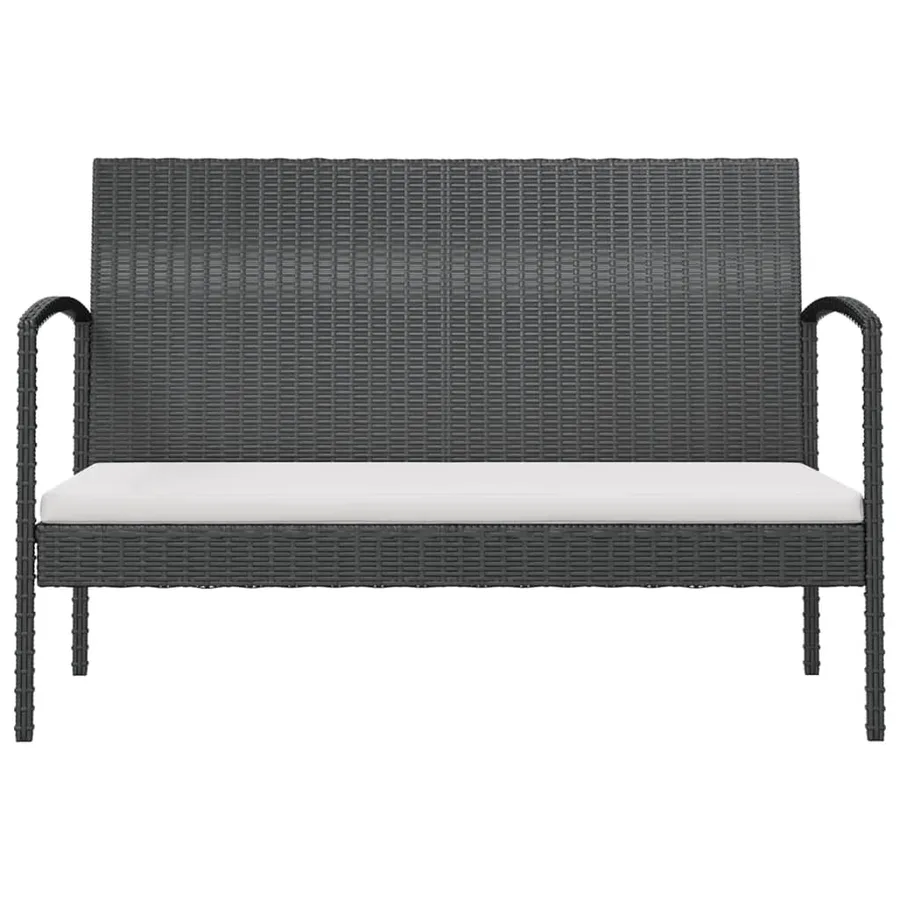 Salon de jardin 16 pcs avec coussins Résine tressée Noir - 4