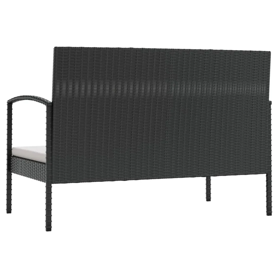 Salon de jardin 16 pcs avec coussins Résine tressée Noir - 5