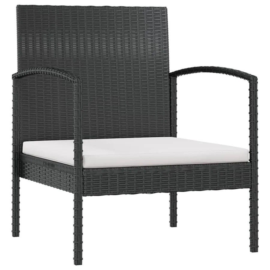 Salon de jardin 16 pcs avec coussins Résine tressée Noir - 6