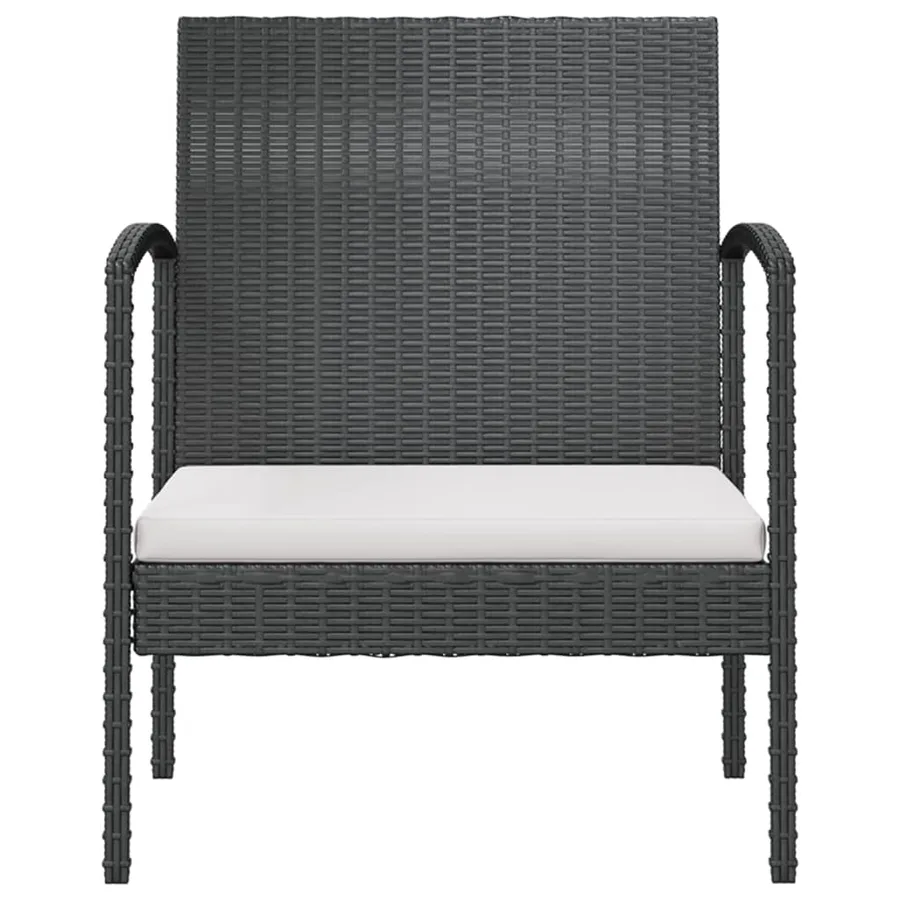 Salon de jardin 16 pcs avec coussins Résine tressée Noir - 7