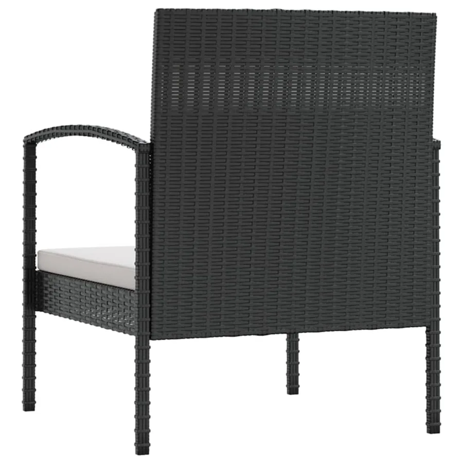 Salon de jardin 16 pcs avec coussins Résine tressée Noir - 8