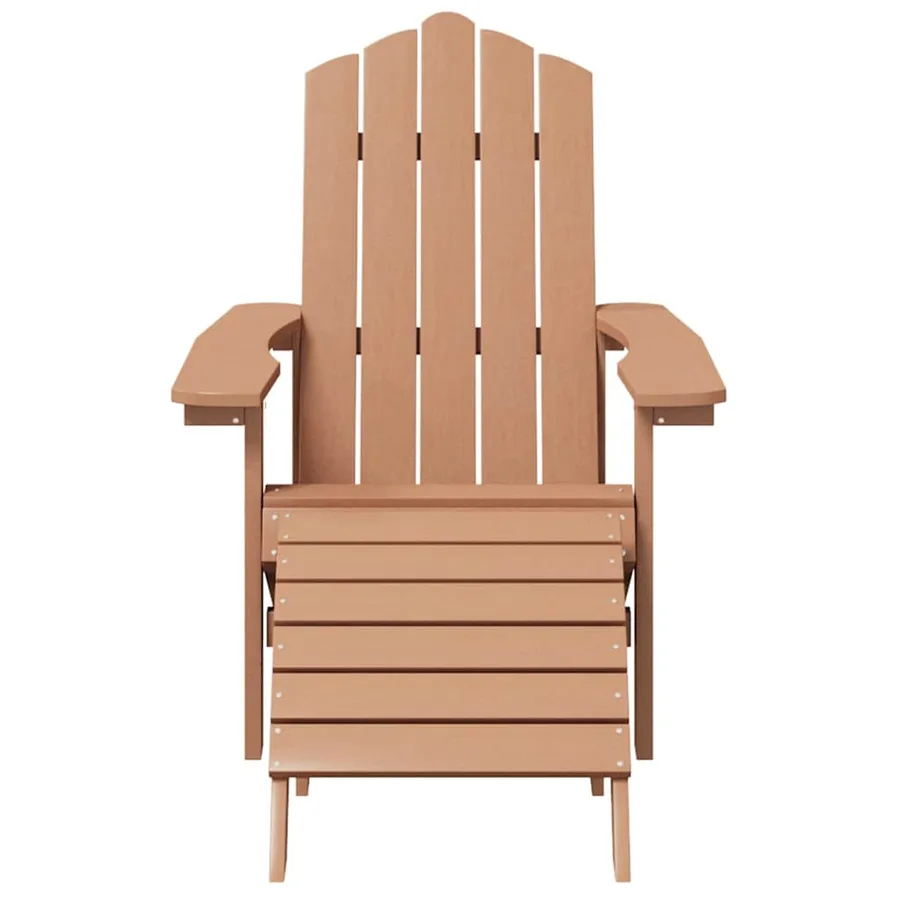 Chaise de jardin Adirondack repose-pied table PEHD Marron - 4