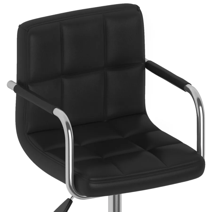 Chaises à manger pivotantes lot de 4 noir similicuir - 6