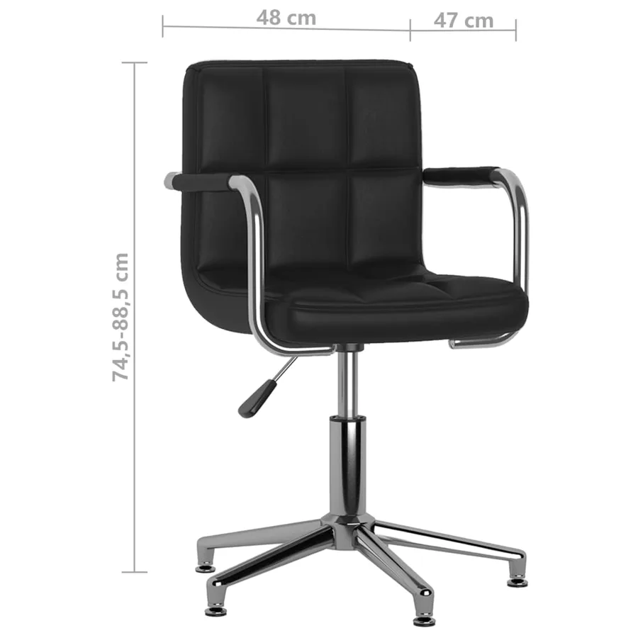 Chaises à manger pivotantes lot de 4 noir similicuir - 8