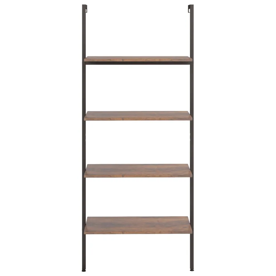 Étagère inclinée à 4 niveaux Marron foncé et noir 64x35x152,5cm - 3