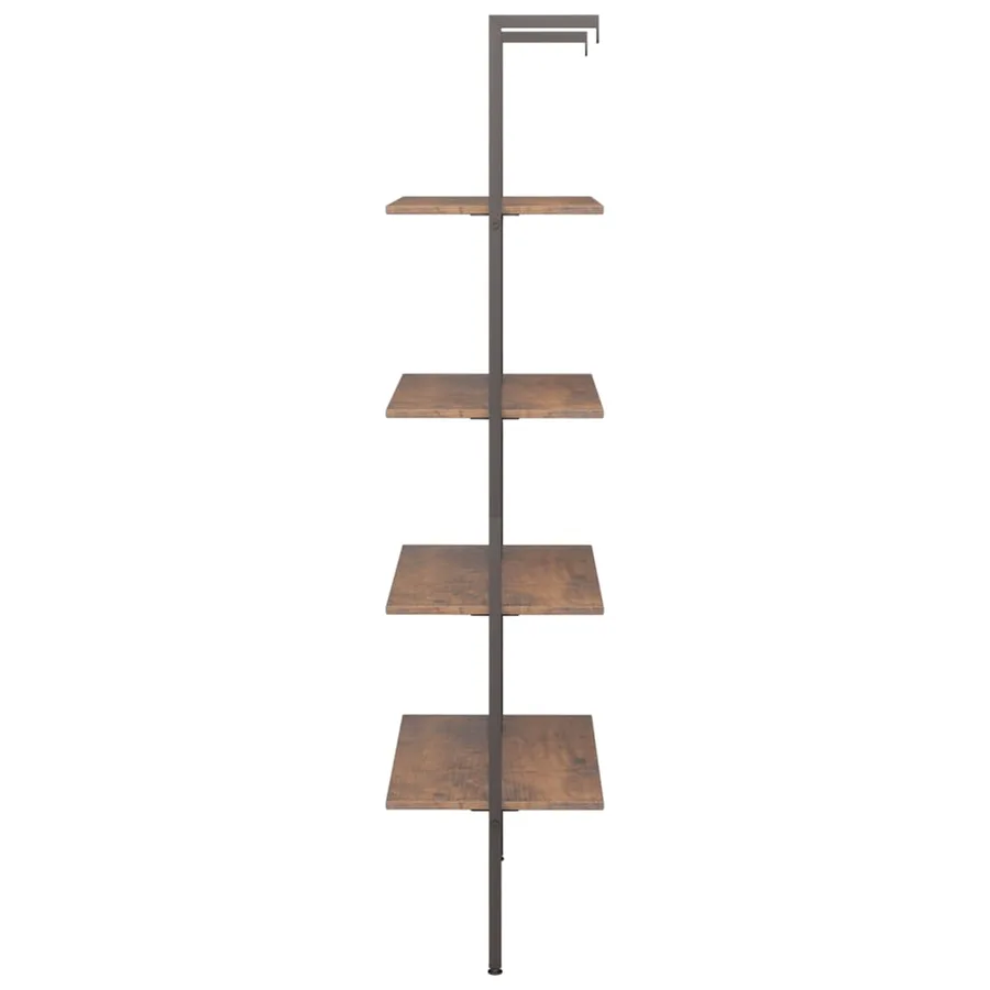 Étagère inclinée à 4 niveaux Marron foncé et noir 64x35x152,5cm - 4