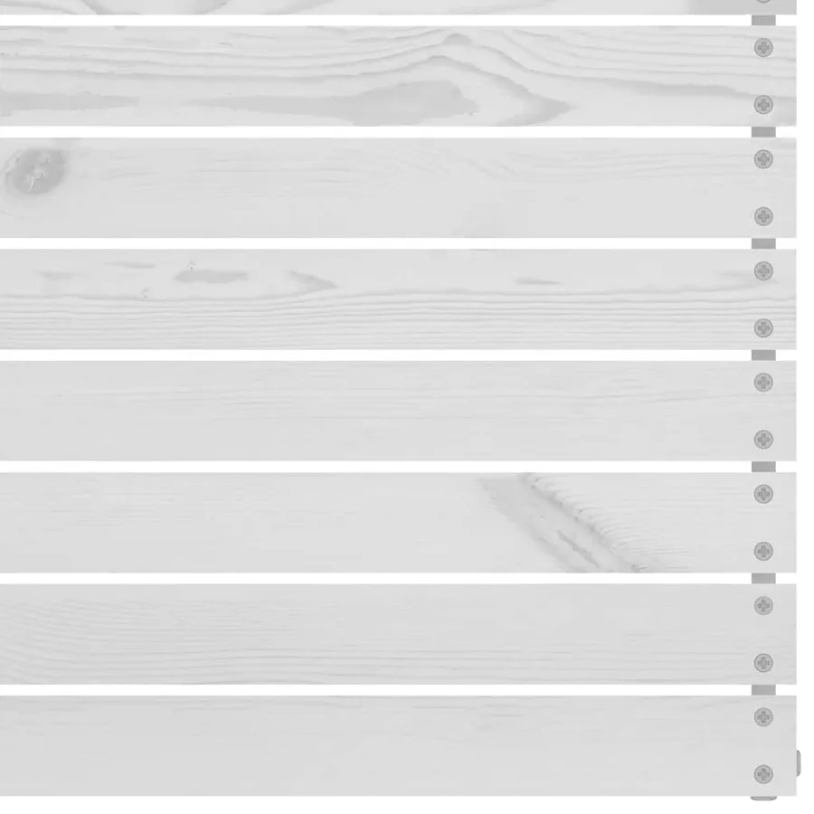 Salon de jardin 7 pcs Blanc Bois de pin massif - 6