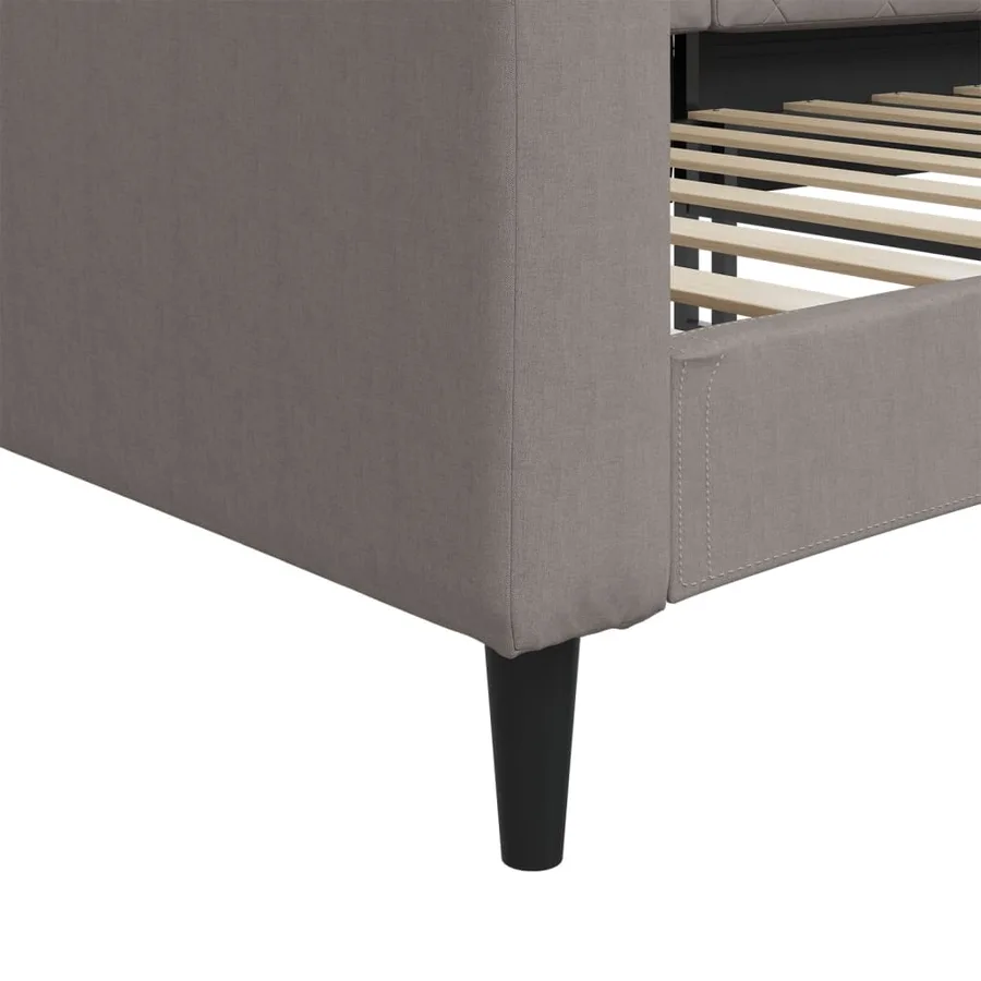 Lit de repos sans matelas taupe 80x200 cm tissu - 6