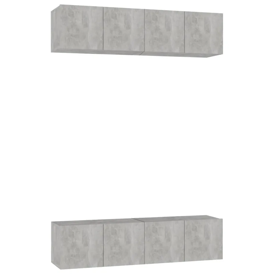 Meubles TV 4 pcs Gris béton 60x30x30 cm Bois d'ingénierie - 2