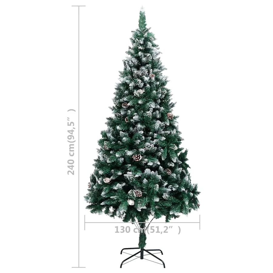 Arbre de Noël artificiel avec LED/boules pommes de pin 240cm - 13