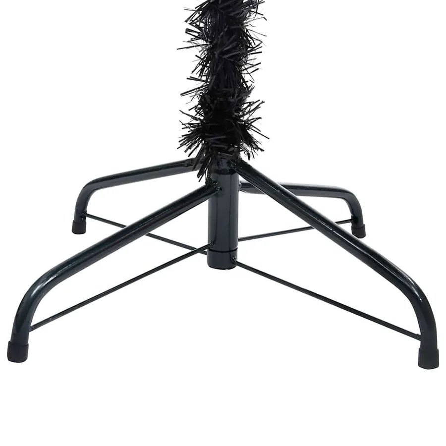 Arbre de Noël artificiel pré-éclairé et boules noir 210 cm PVC - 3