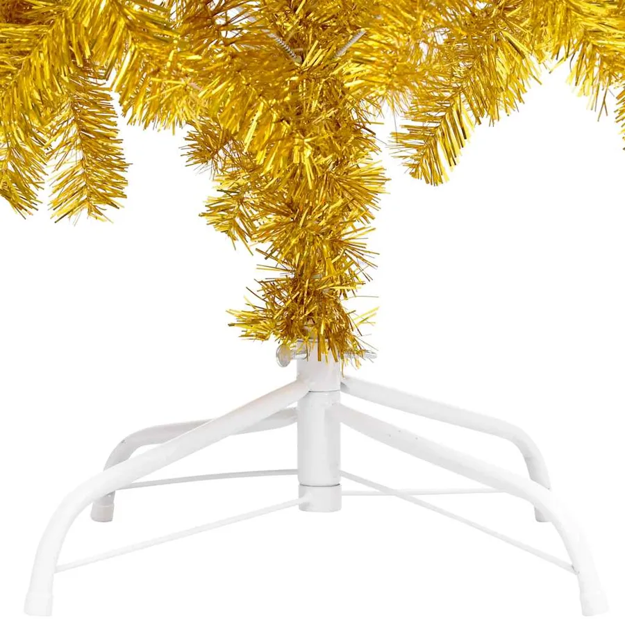 Arbre de Noël artificiel pré-éclairé et boules doré 180 cm PET - 4