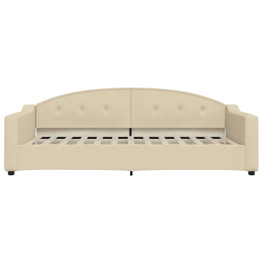 Lit de repos crème 100x200 cm tissu - 3