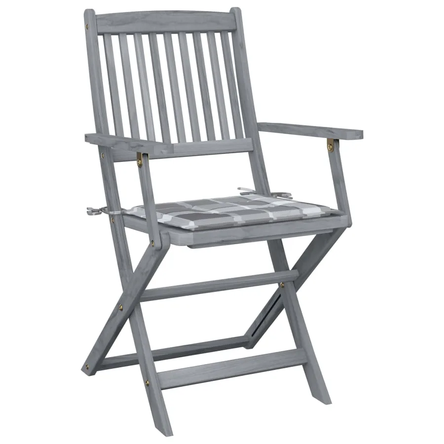 Chaises pliables d'extérieur lot de 2 et coussins Bois d'acacia - 2