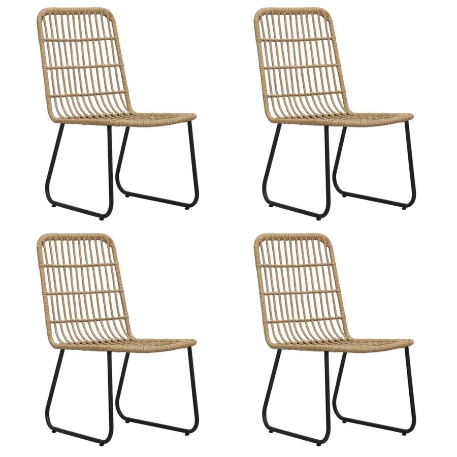 Ensemble à manger d'extérieur 5 pcs résine tressée et verre - 3