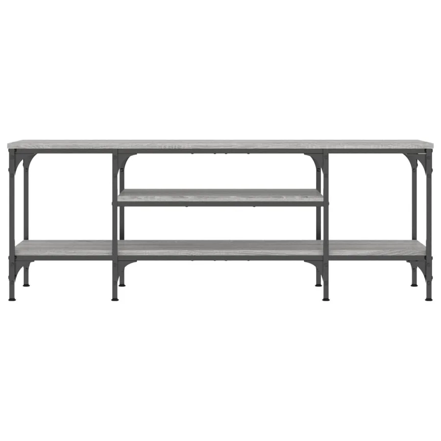 Meuble TV sonoma gris 121x35x45 cm bois d'ingénierie et fer - 4