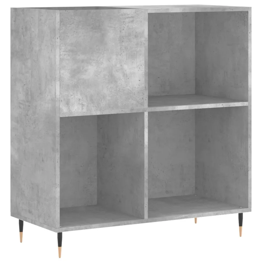 Armoire à disques gris béton 84,5x38x89 cm bois d'ingénierie - 2