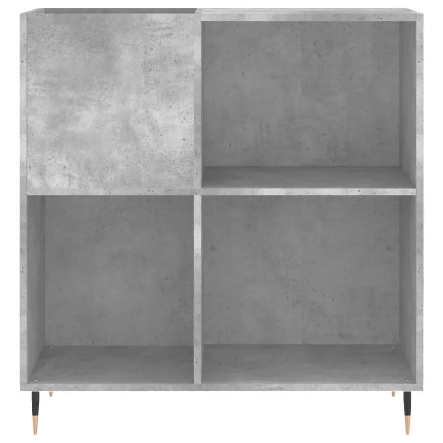 Armoire à disques gris béton 84,5x38x89 cm bois d'ingénierie - 4