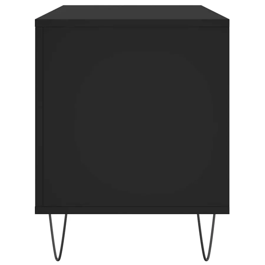 Armoire à disques noir 100x38x48 cm bois d'ingénierie - 5